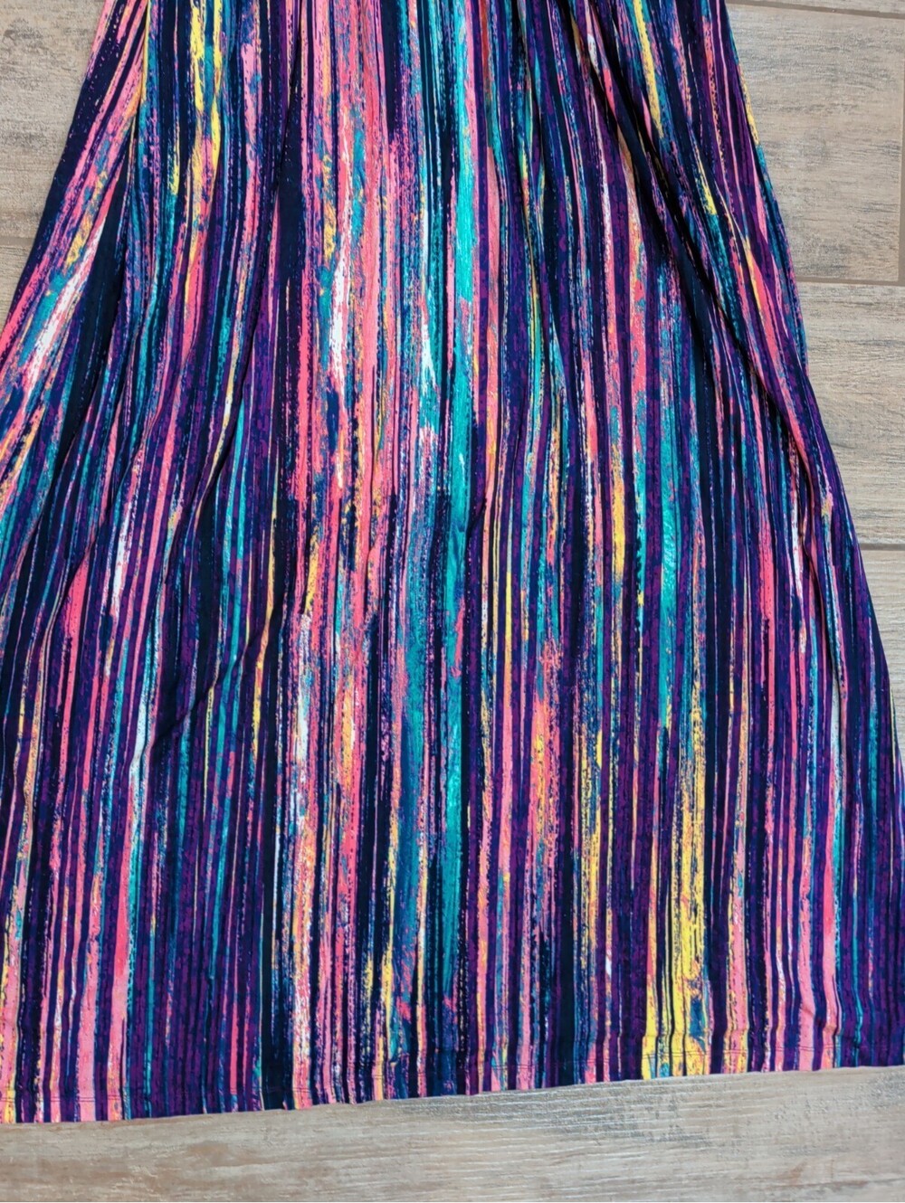 Soma Women's Empire Crossback Maxi Dress Waterfall Stripe Multi Purple Large Nwt - Picture 6 of 16